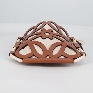 Loewe Anagram Drawstring Bucket Crossbody Bag Leather with Canvas