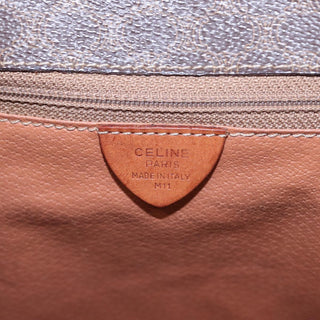 Celine Vintage Macadam Circle Logo Shoulder Bag Canvas and Leather