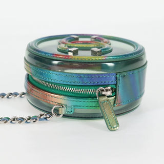 Chanel Filigree Round Clutch with Chain Vinyl