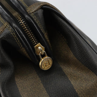 Fendi Vintage Pequin Boston Bag Coated Canvas