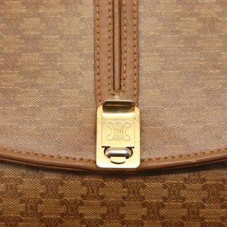 Celine Vintage Macadam Shoulder Bag Canvas and Leather