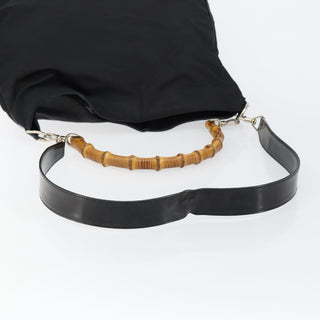 Gucci Vintage Bamboo Handle Open Hobo Nylon
