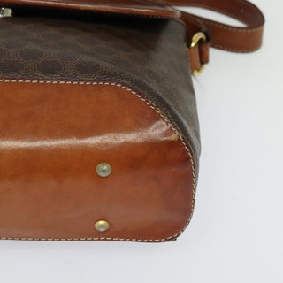 Celine Vintage Macadam Shoulder Bag Canvas and Leather