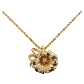 Christian Dior Logo Flower Necklace Metal