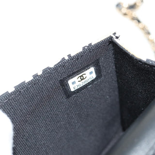 Chanel Flap Card Holder on Chain Quilted Printed Canvas
