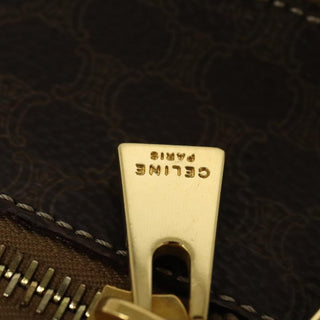 Celine Vintage Double Zip Vanity Case Macadam Coated Canvas