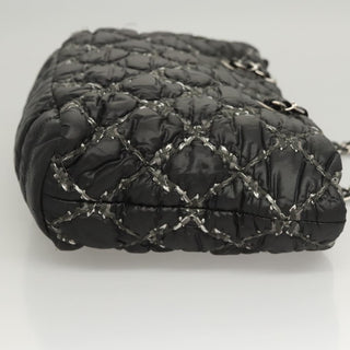 Chanel Tweed on Stitch Zip Tote Quilted Nylon