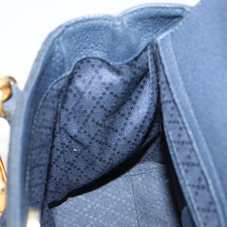 Gucci Vintage Bamboo Front Pocket Tote Suede