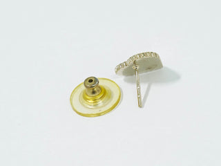 Chanel CC Heart Cut Out Stud Earrings Metal with Crystals