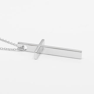 Tiffany & Co. Metro Cross Pendant Necklace 18K White Gold and Diamonds
