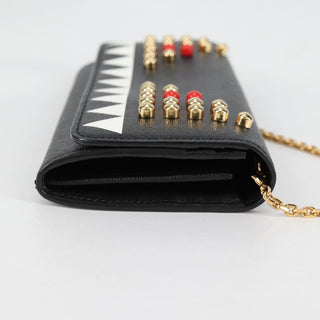 Fendi Monster Wallet on Chain Studded Leather