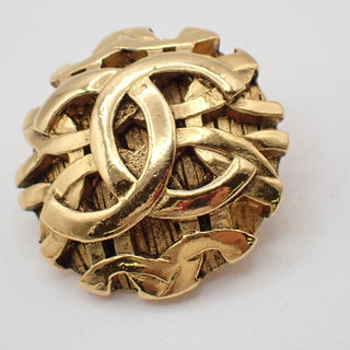 Chanel Vintage Round CC Clip-On Earrings Metal