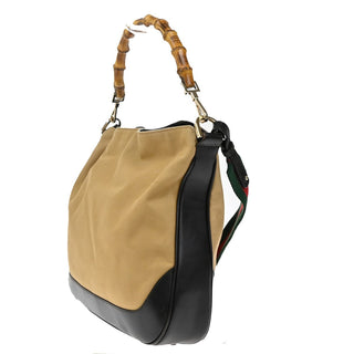 Gucci Sherry bamboo Shoulder Bag Canvas