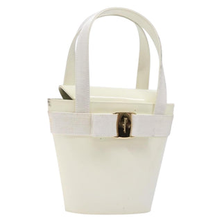 Salvatore Ferragamo Vara Bow Top Handle Bucket Bag Patent Leather