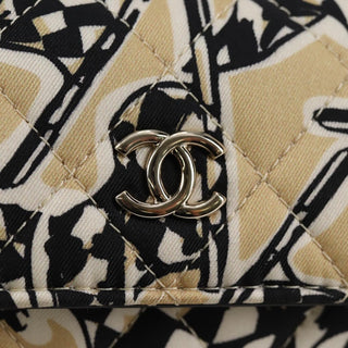 Chanel Flap Card Holder on Chain Quilted Printed Canvas