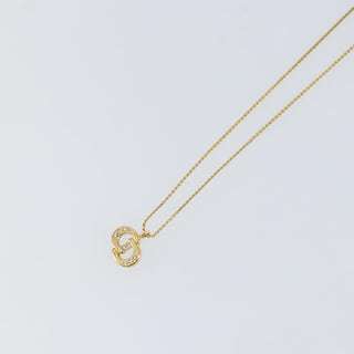 Christian Dior CD Pendant Necklace Metal and Crystals