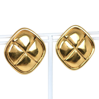 Chanel CC Rhombus Clip-On Earrings Metal