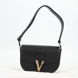 Versace Virtus Flap Messenger Bag Leather