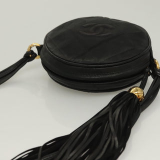 Chanel Vintage Round Tassel Crossbody Bag Quilted Satin