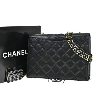 Chanel Vintage CC Chain Full Flap Bag Quilted Leather