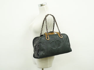 Chanel In the Mix Timeless Bowler Bag Iridescent Calfskin and Quilted Glazed Calfskin
