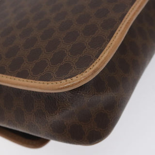 Celine Vintage Macadam Circle Logo Shoulder Bag Canvas and Leather