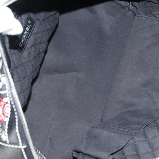 Chanel Optic Coco Bowler Bag Printed Coated Canvas with Caviar