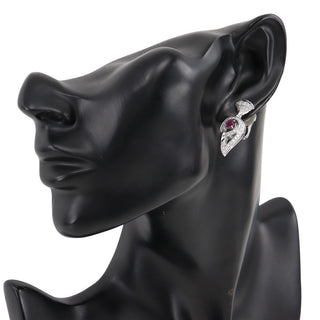 Bvlgari Divas' Dream clip Earrings K18 white gold / Ruberite tourmaline / diamond