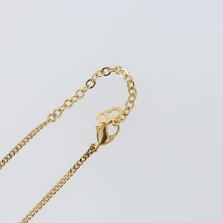 Christian Dior CD Round Pendant Necklace Metal and Crystals