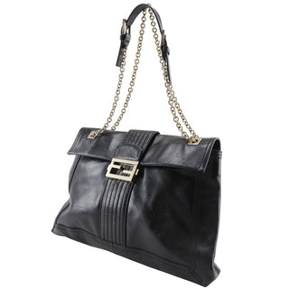 Fendi Maxi Baguette Chain Shoulder Bag Leather