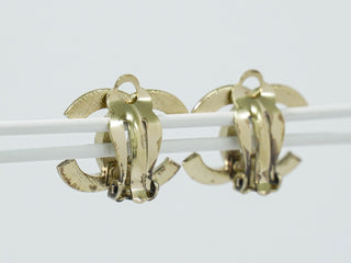Chanel CC Hoop Clip-On Earrings Crystal Embellished Metal
