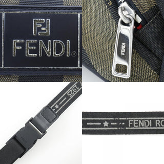 Fendi Front Pocket Waist Bag Pequin Canvas
