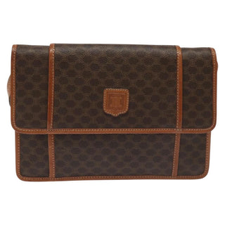 Celine Vintage Macadam Shoulder Bag Canvas and Leather