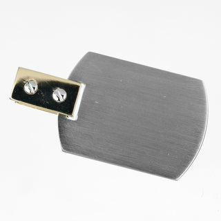 Cartier Santos Dog Tag Pendant Stainless Steel with 18K Yellow Gold