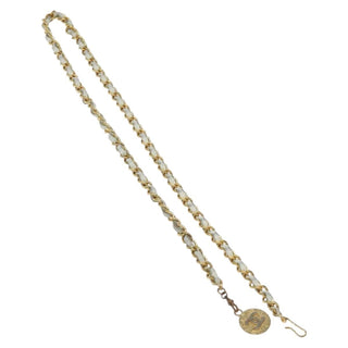 Chanel Vintage Logo Chain Belt Metal and Leather
