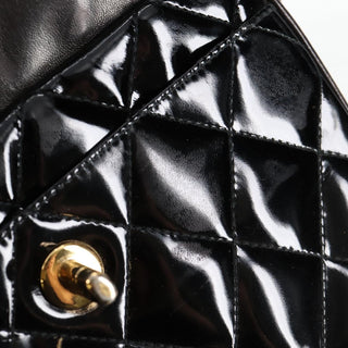 Chanel Vintage Square Front Pocket Camera Bag Quilted Patent