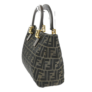 Fendi Vintage FF Handle Tote Zucca Canvas