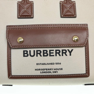Burberry Freya Shopping Tote Canvas with Leather