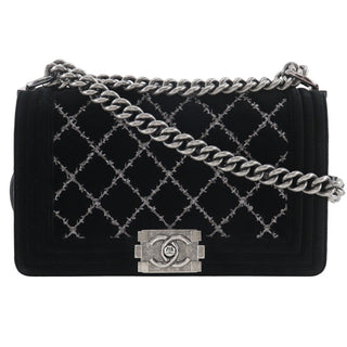 Chanel Boy Flap Bag Quilted Velvet