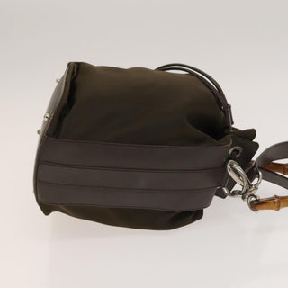 Gucci Vintage Bamboo Bucket Bag Nylon and Leather