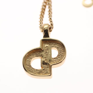 Christian Dior CD Pendant Necklace Metal and Crystals