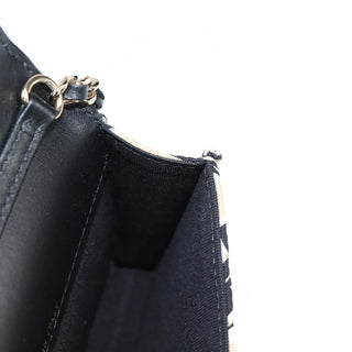 Chanel Flap Card Holder on Chain Quilted Printed Canvas