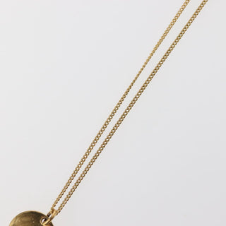 Christian Dior Round Logo Pendant Necklace Metal