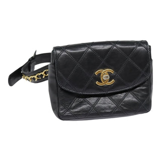 Chanel Waist Belt Bag Quilted Shiny Calfskin