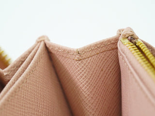 Prada Bow Zip Around Wallet Saffiano Leather