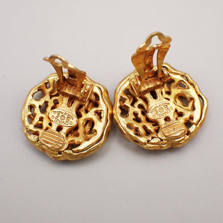 Chanel Vintage Round CC Clip-On Earrings Metal