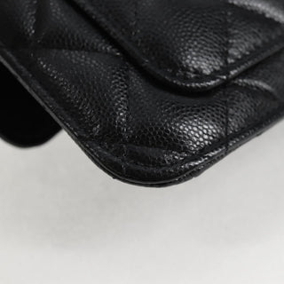 Chanel Foldable Tote Bag with Chain Quilted Caviar with Printed Nylon