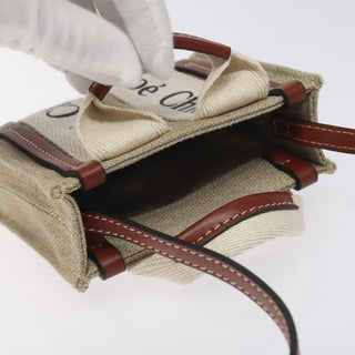 Chloe Woody Tote Canvas with Leather