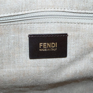 Fendi Pequin Roll Tote Canvas and Leather