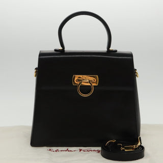 Salvatore Ferragamo Gancini Convertible Top Handle Bag Leather
